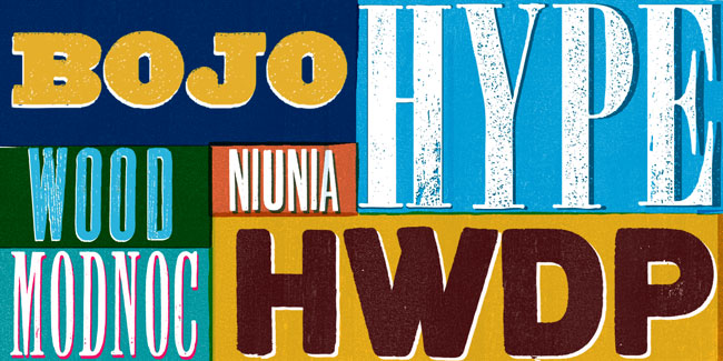 Wood Type Font Collection, 6 Families – only $9!