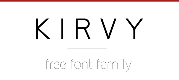 Free font family: Kirvy