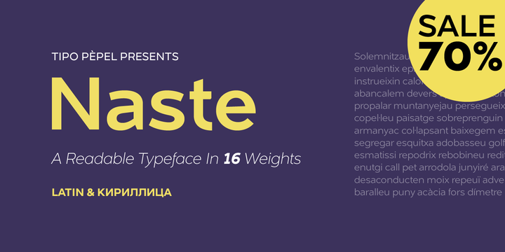 Naste, get this 16 fonts typeface for only $33.60 instead of $112