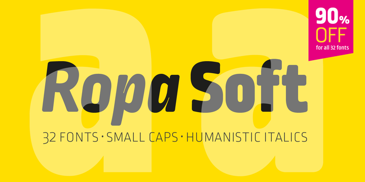 90% off of Ropa Soft Pro font family