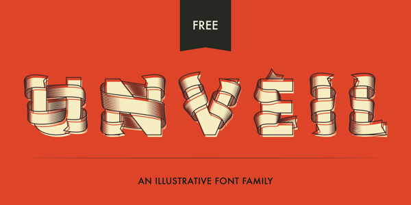 Free vector font: Unveil