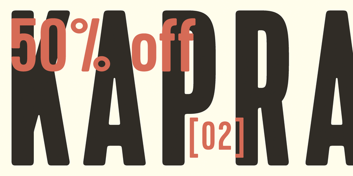 50% off of lithography inspired font Kapra