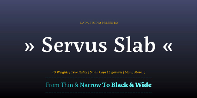 Servus Slab: A Classy Font Family (18 fonts) – only $29!