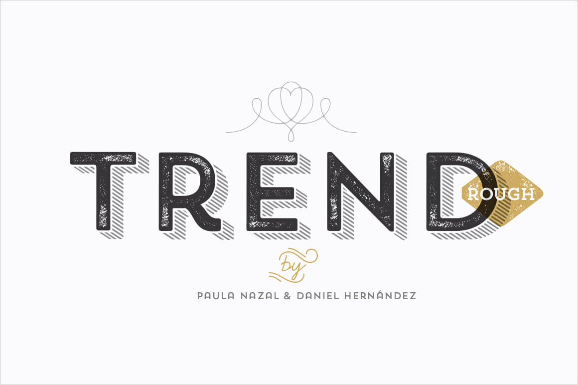 TREND ROUGH Font Family (includes 24 Fashionable Fonts) – only $19!