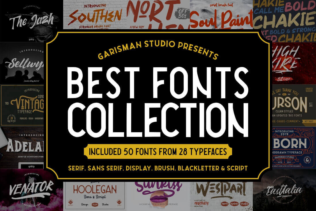 50 Premium Fonts with Extras