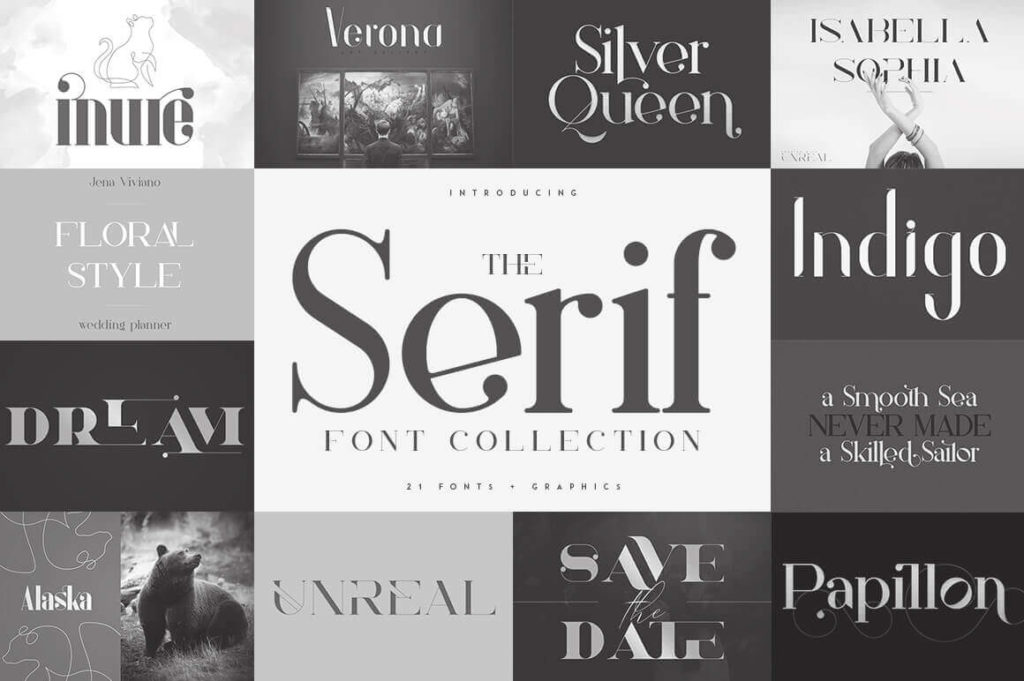 The Serif Font Collection, 21 Fonts + Extras