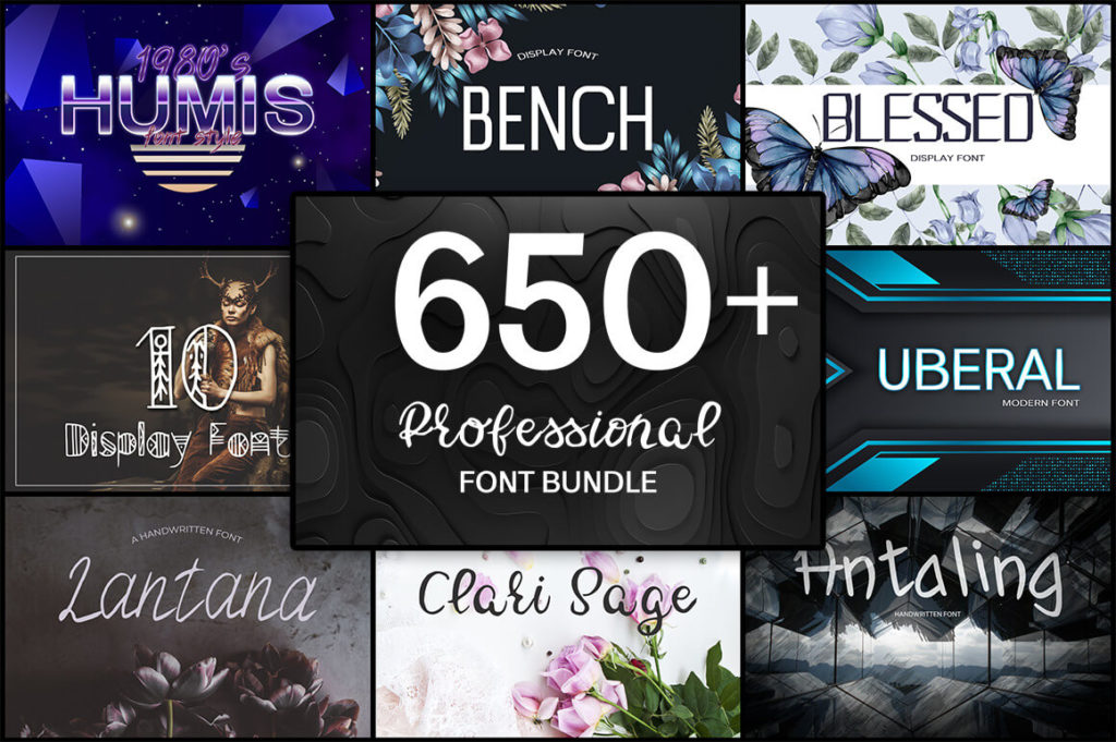 650+ Professional Font Bundle